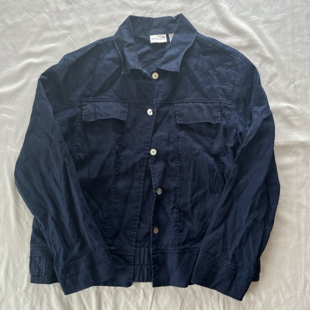 Chico’s 100% Linen button up top